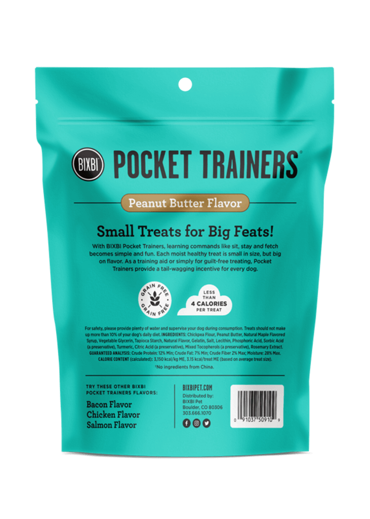 BIXBI PEANUT BUTTER POCKET TRAINER TREAT 6OZ