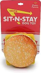 fabdog Sit N' Stay Cheeseburger Dog Toy