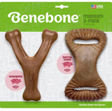 BENEBONE DOG DENTAL CHEW WISHBONE BACON MEDIUM 2 PACK