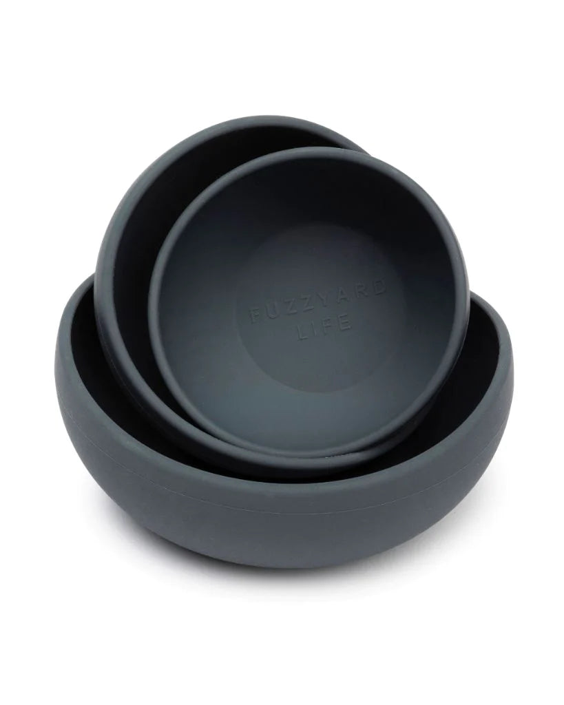 FuzzYard Life Silicone Bowl - Slate Grey M
