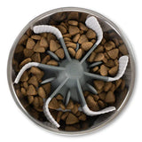 Messy Mutts Slow Feeder Bowl Insert With Suction, 7.5" X 2" Cool Grey