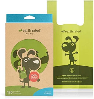 Earth Rated Poopbags Unscented Box of 120 W/ Handles