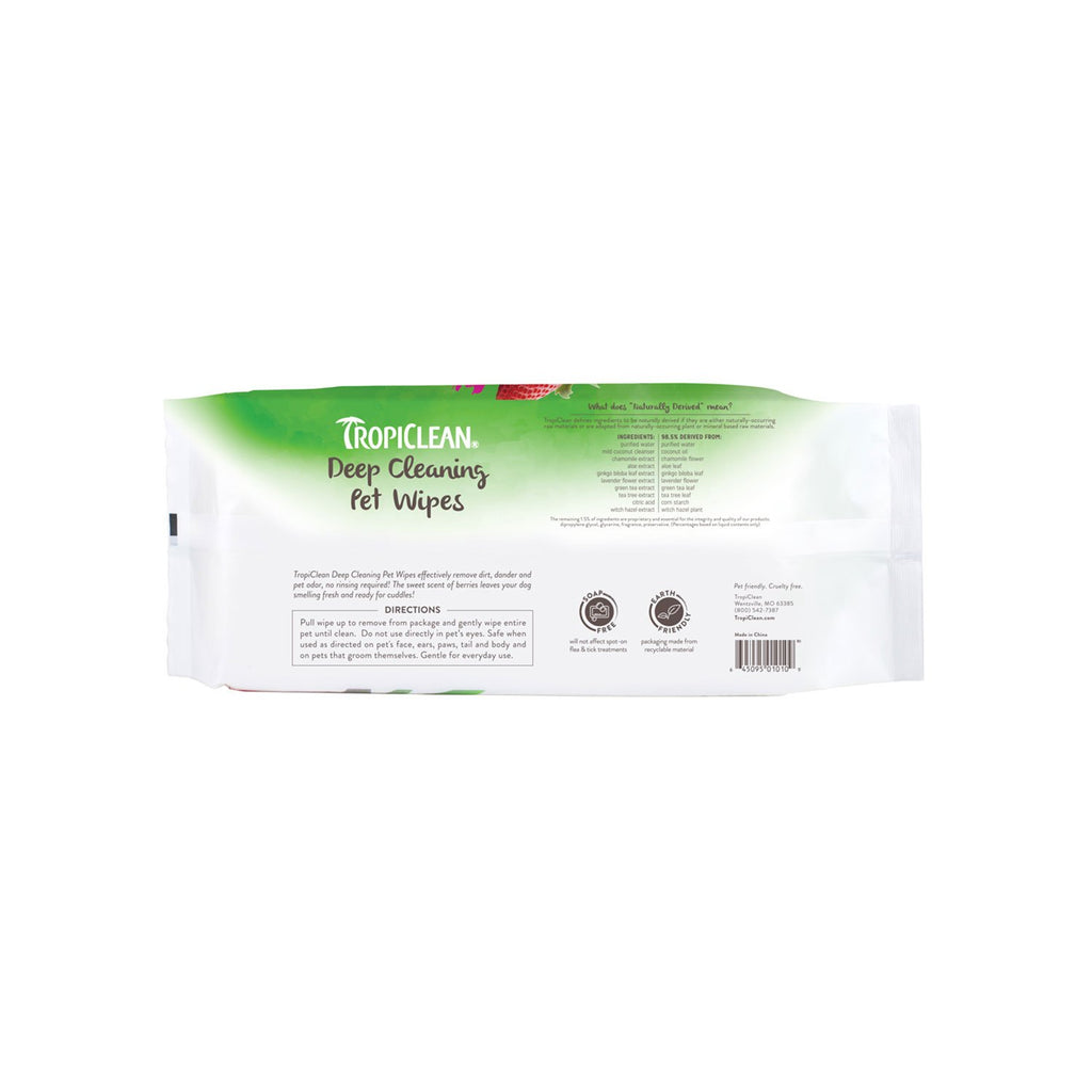 TropiClean Deep Clean Wipes 100ct