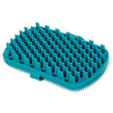 Messy Mutts Silicone Dual Sided Grooming Brush, 6.5 X 3.5" Blue