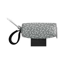 DISCONTINUED Doggie Walk Duffel Med Gray w White Sprinkles