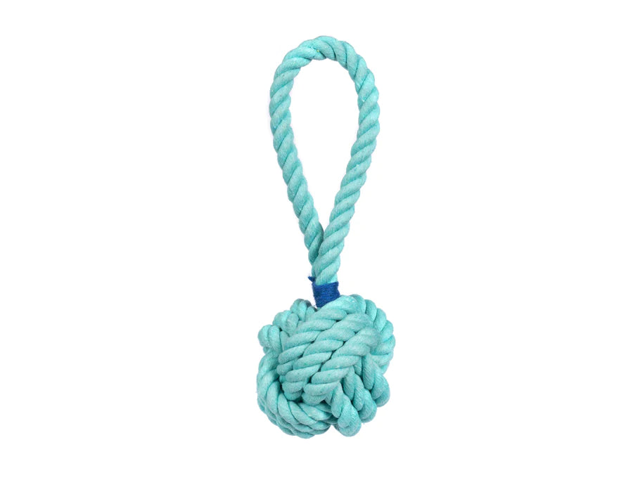 Jax & Bones Aqua Celtic Knot 3" Rope Dog Toy - Small