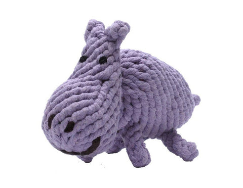 Jax & Bones Hank The Hippo 9" Large Rope Dog Toy
