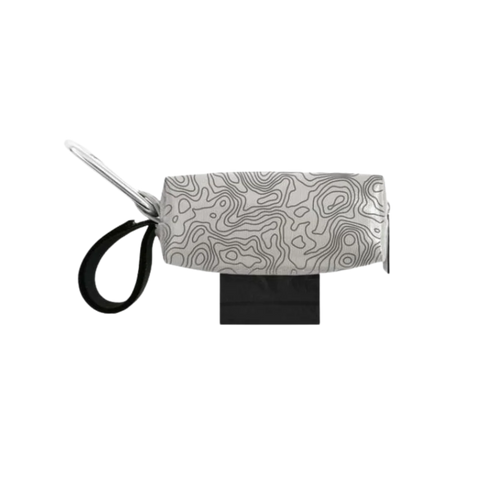 Doggie Walk Duffel Light Gray w Blk Topographic