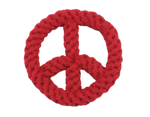 Jax & Bones White Peace Sign 7" One Size Rope Dog Toy