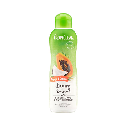 TropiClean Papaya 2 in 1 Shampoo 20oz