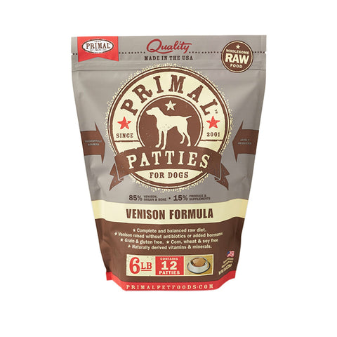 Primal Raw Dog Venison 6lb