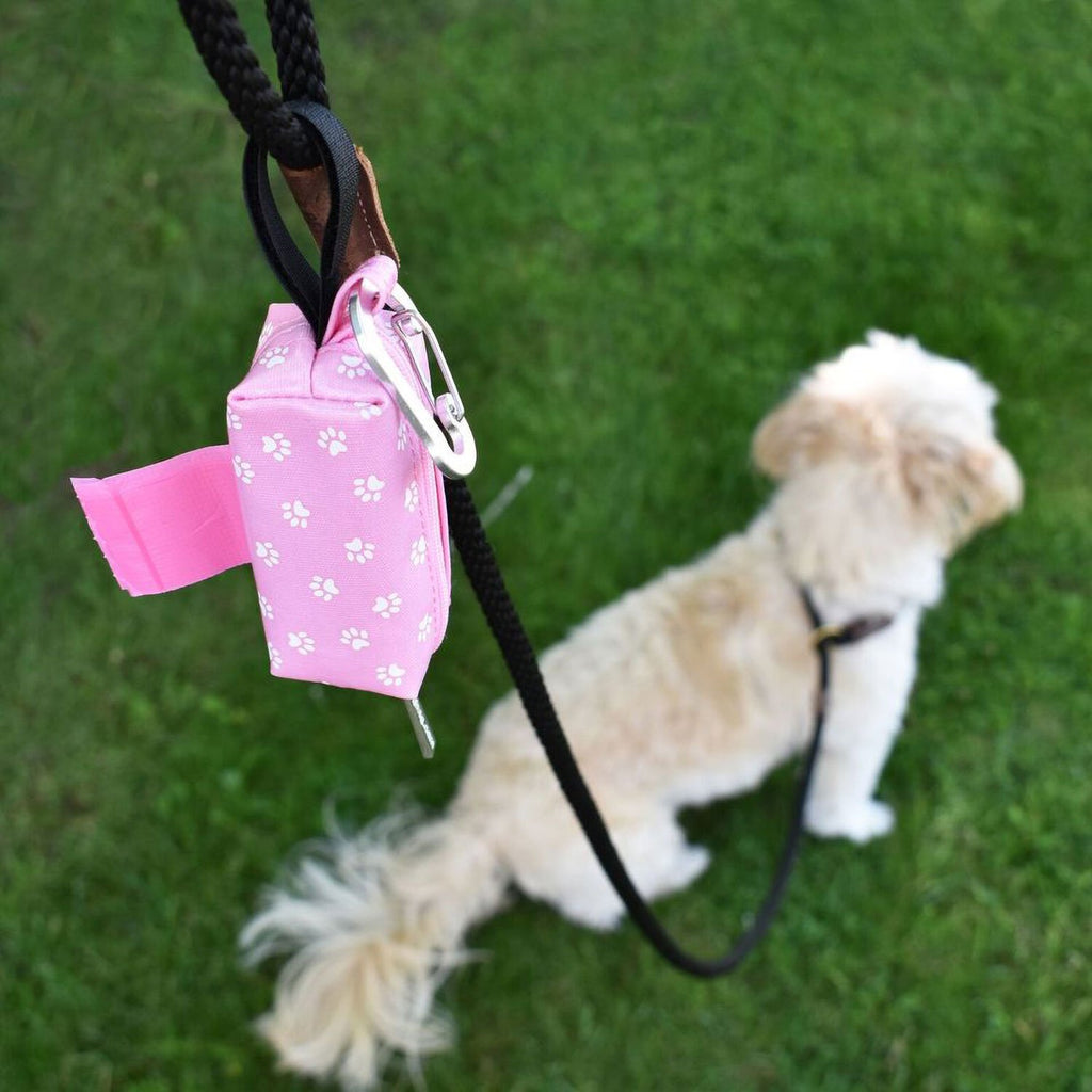 Doggie Walk Duffel Pink w White Paw