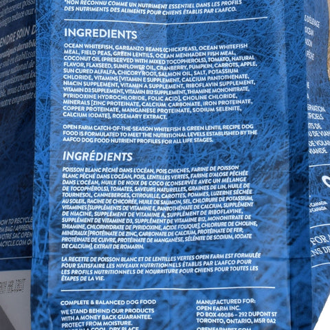 Open Farm Whitefish & Green Lentil