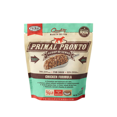 Primal Dog Pronto Chicken Frozen .75LB