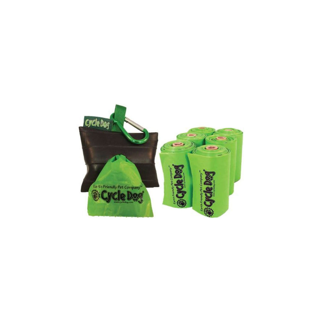 Cycle Dog Green Poopbags Pouch Combo