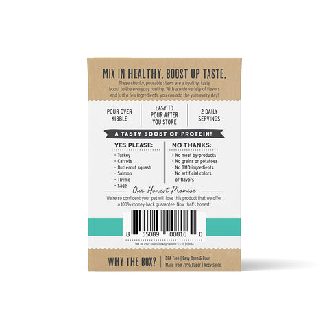 Honest Kitchen Bone Broth Pour Over Turkey & Salmon 5.5oz Case