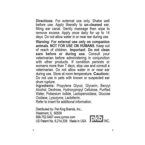 Zymox Antimicrobial Enzymatic Ear Solution 1.25oz