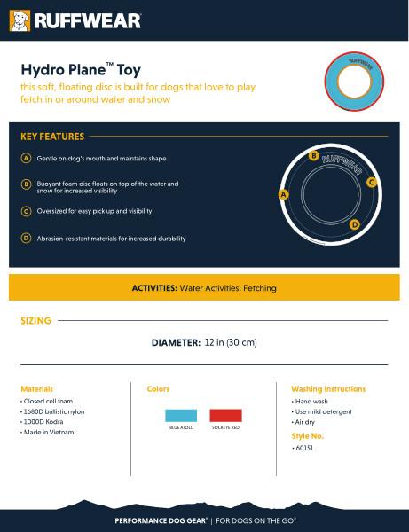 Ruffwear Hydro Plane Dog Toy Sockeye Red - DISC