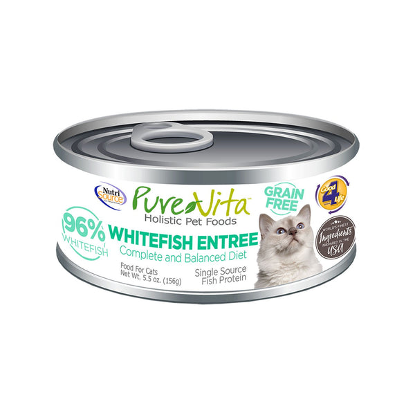 Pure Vita Cat Grain Free Whitefish Can DirtyDogs Meow