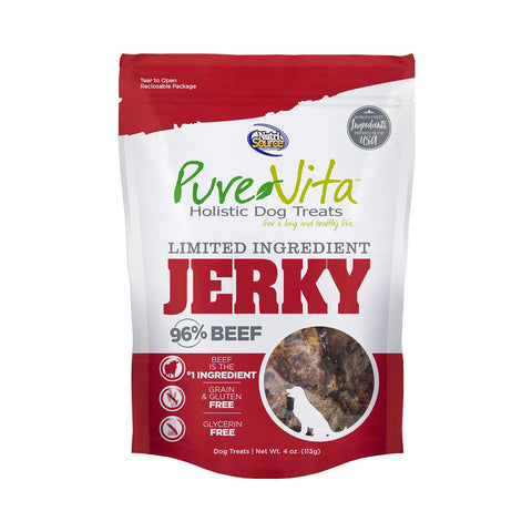Pure Vita Jerky Beef Dog Treat 4oz