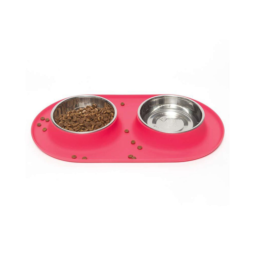 Messy Mutts Double Silicone Feeder Stainless Bowls Watermelon