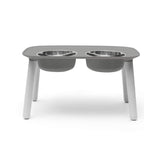 Messy Mutts Double Elevated Feeder Stainless Bowls Dark Grey