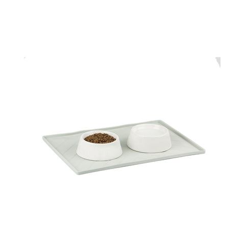 Messy Mutts Silicone Mat With Metal Rods Light Grey
