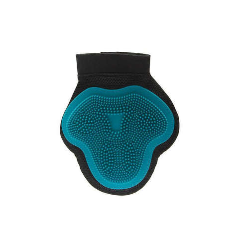 Messy Mutts Silicone Grooming Glove Blue DISCONTINUED