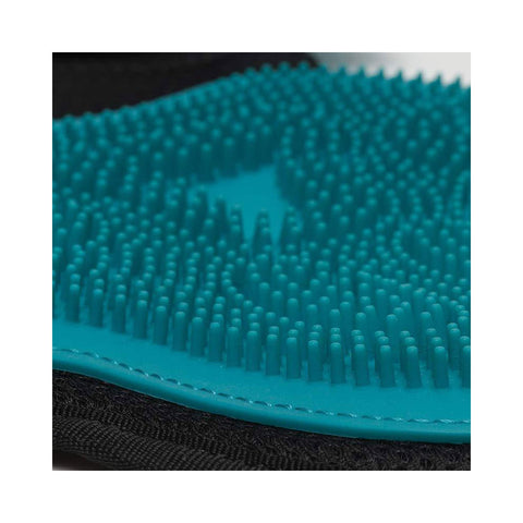 Messy Mutts Silicone Grooming Glove Blue DISCONTINUED