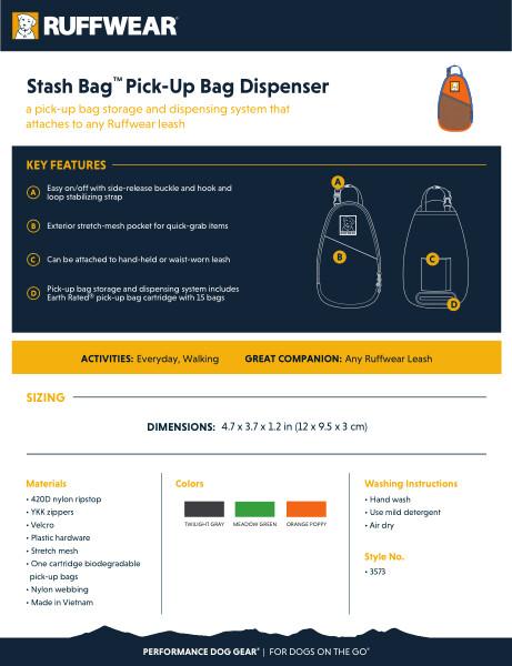 Ruffwear Stash Bag Orange Poppy - DISC