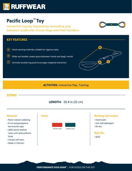 Ruffwear Pacific Loop Dog Toy Sockeye Red