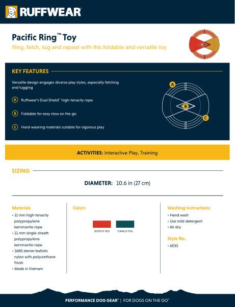 Ruffwear Pacific Ring Dog Toy Sockeye Red