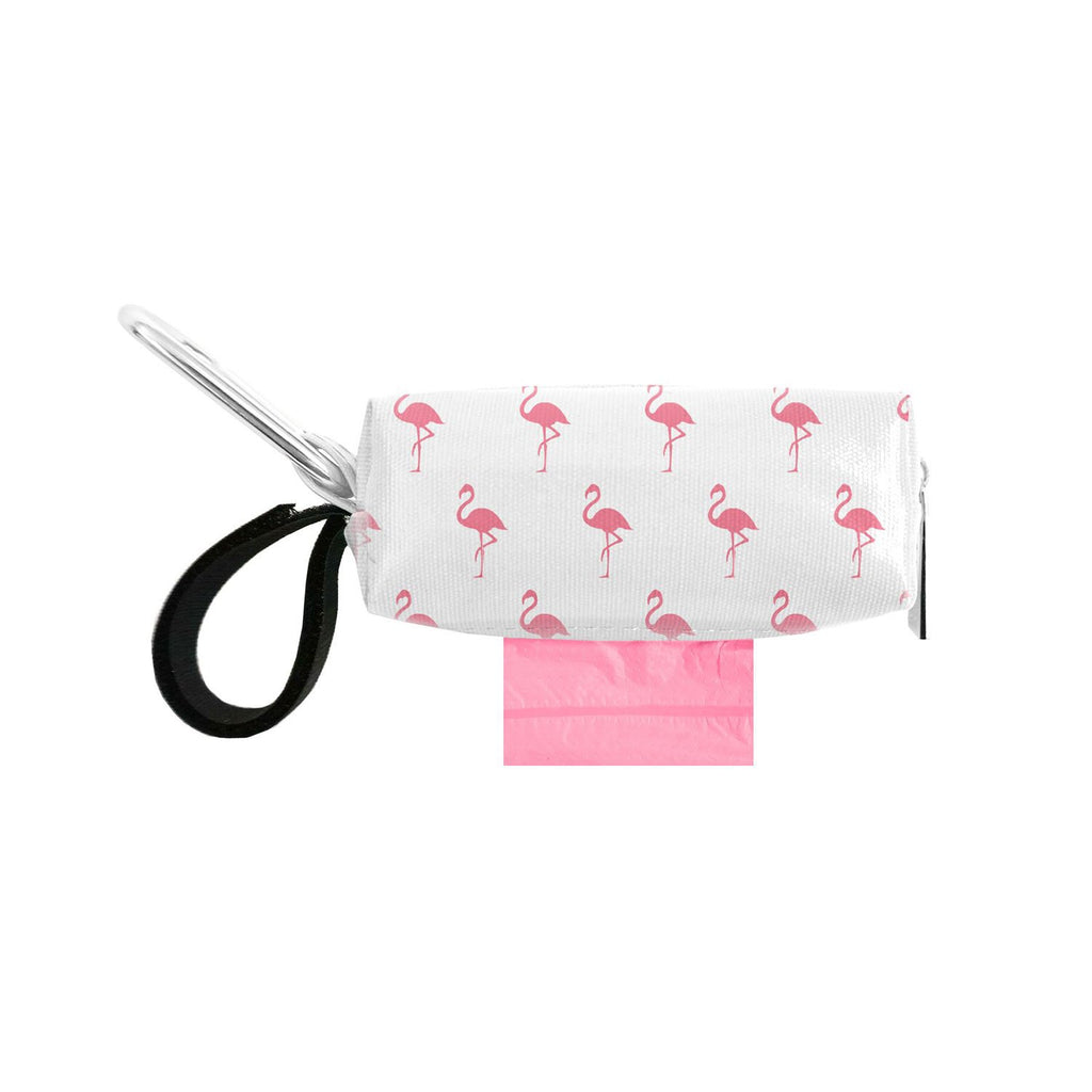 DISCONTINUED Doggie Walk Duffel White With Pink Flamingos