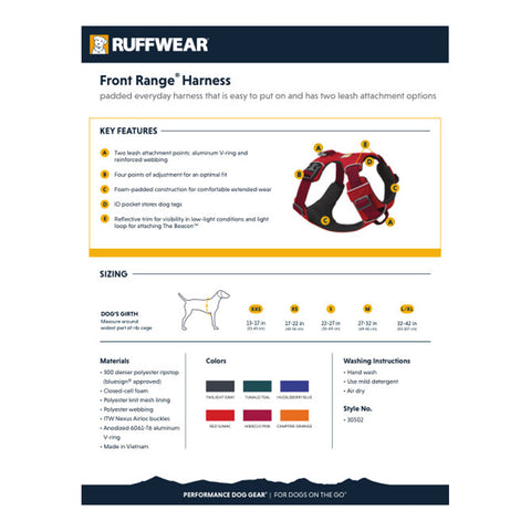 Ruffwear Front Range Harness Campfire Orange