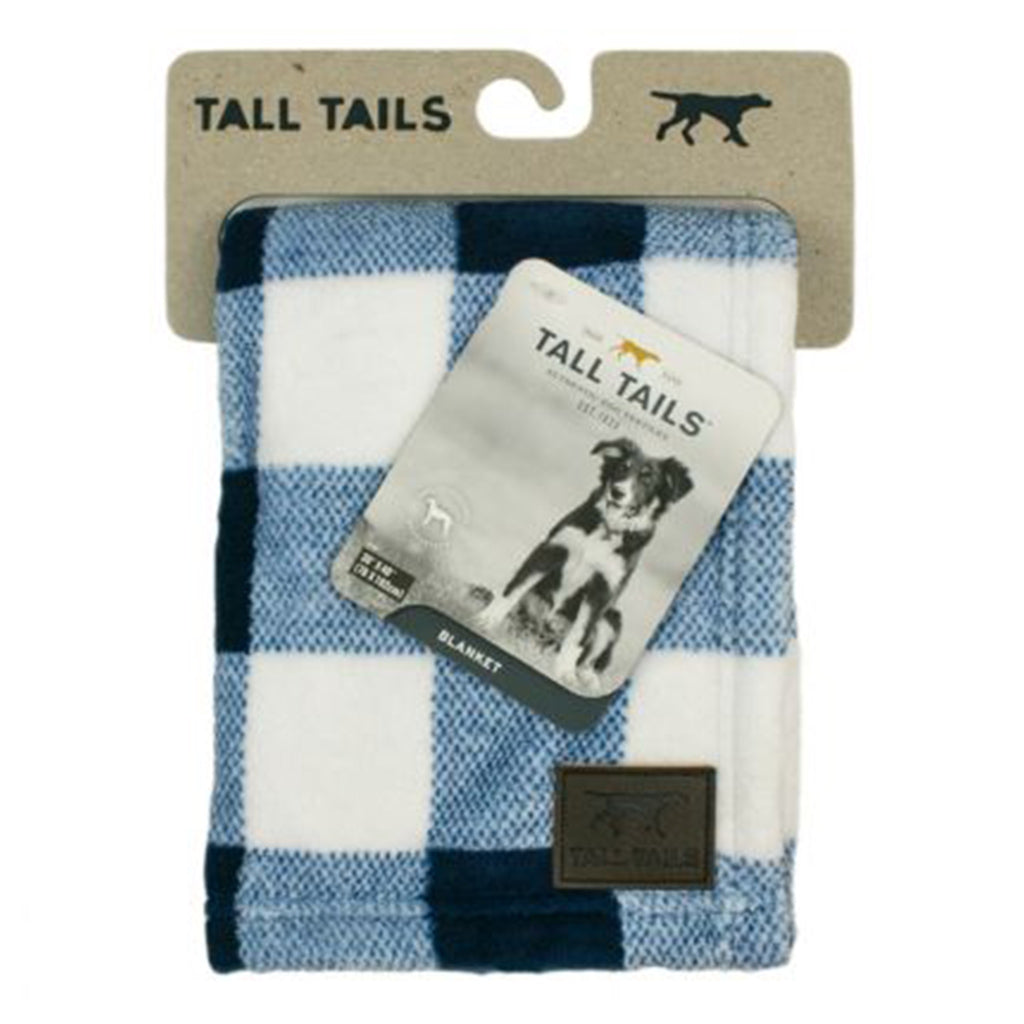 Tall Tails Fleece Blanket Navy Plaid 30 x 40 MD