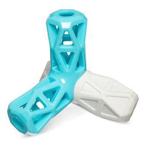 Messy Mutts Squeak N' Stuff Foam Rubber Grey & Teal 5 inch