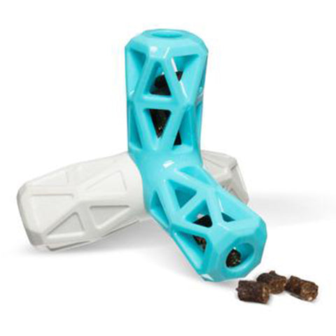 Messy Mutts Squeak N' Stuff Foam Rubber Grey & Teal 5 inch