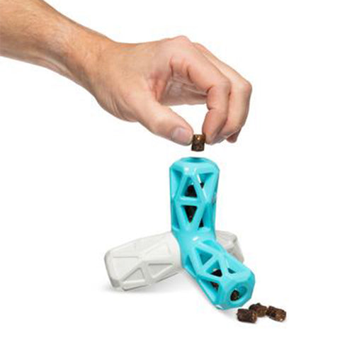 Messy Mutts Squeak N' Stuff Foam Rubber Grey & Teal 5 inch