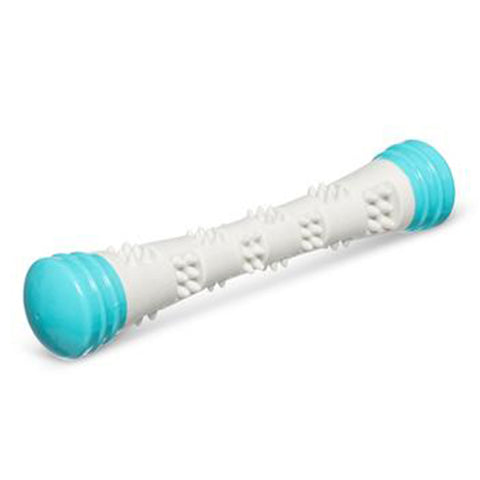 Messy Mutts Chew N' Squeak Foam Stick Grey & Teal 12 inch