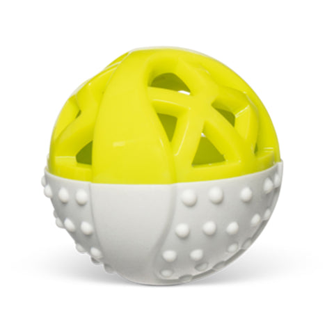Messy Mutts Catch N' Squeak Foam Ball Grey & Green 3.5 inch