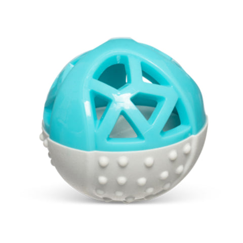 Messy Mutts Catch N' Squeak Foam Ball Grey & Teal 3.5 inch