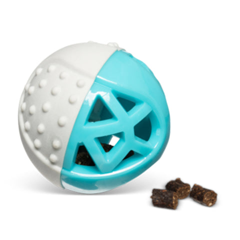 Messy Mutts Catch N' Squeak Foam Ball Grey & Teal 3.5 inch