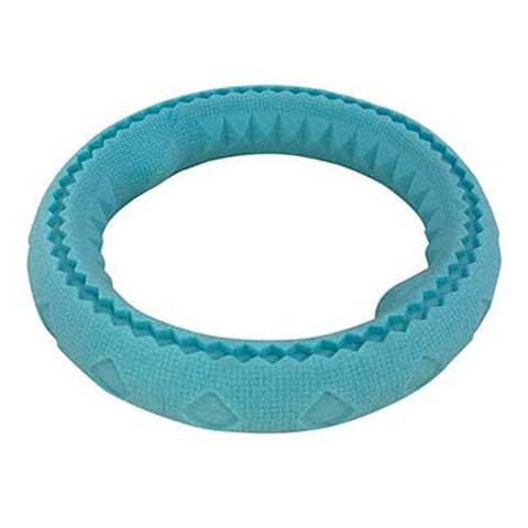 Messy Mutts Chew N' Tug Foam Ring Teal 6.5 inch