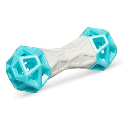 Messy Mutts Flex N' Squeak Foam Toy Grey & Teal 7 inch