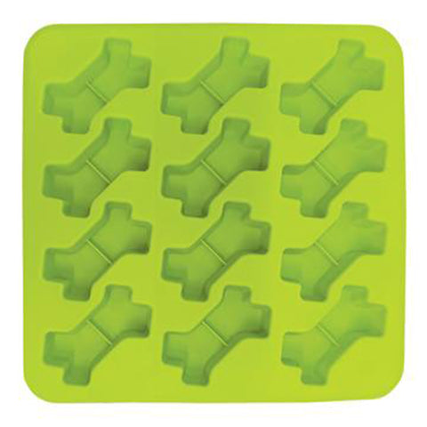 Messy Mutts Silicone Treat Making Molds Bone Shape Blue & Green 2pk
