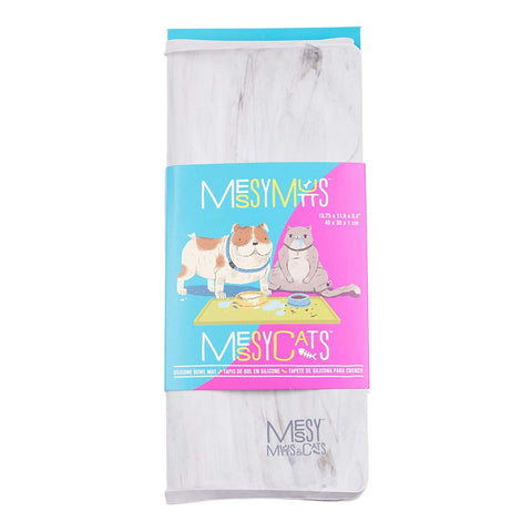 Messy Mutts Silicone Mat With Metal Rods Marble Small