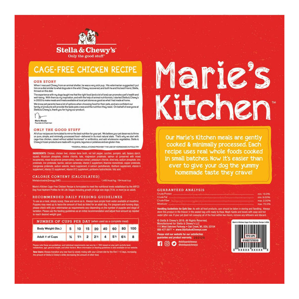 Stella & Chewy's Dog Marie's Kitchen Cage Free Chicken 3.25lb