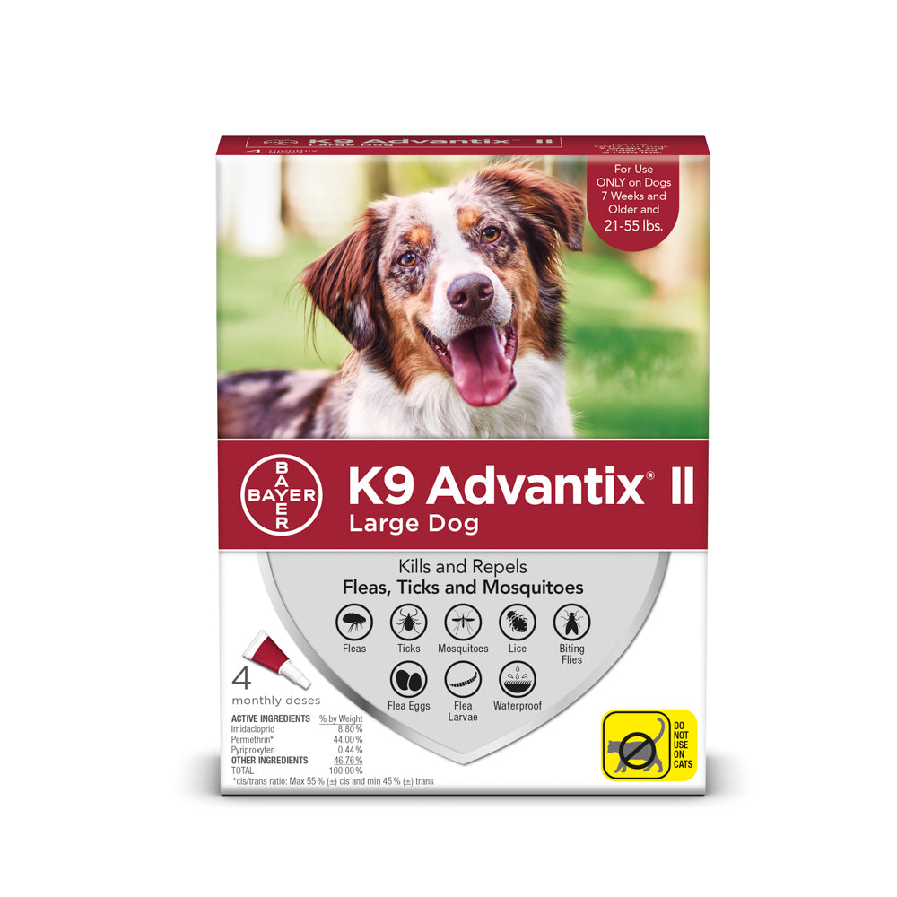 K9 Advantix II Large Dog 21lb-55lb Red 4pk