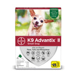 K9 Advantix II Small Dog 4lb-10lb Green 4pk