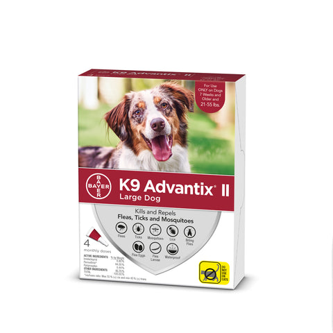 K9 Advantix II Large Dog 21lb-55lb Red 4pk